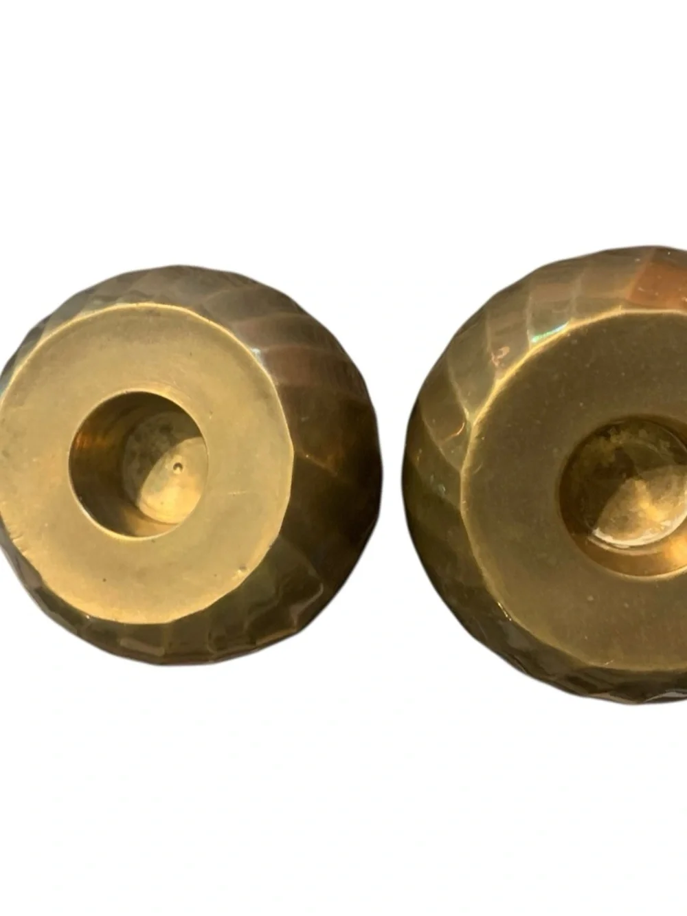 Vintage Brass Orb Candle Holders MCM Set‎ Of 2 Made In India